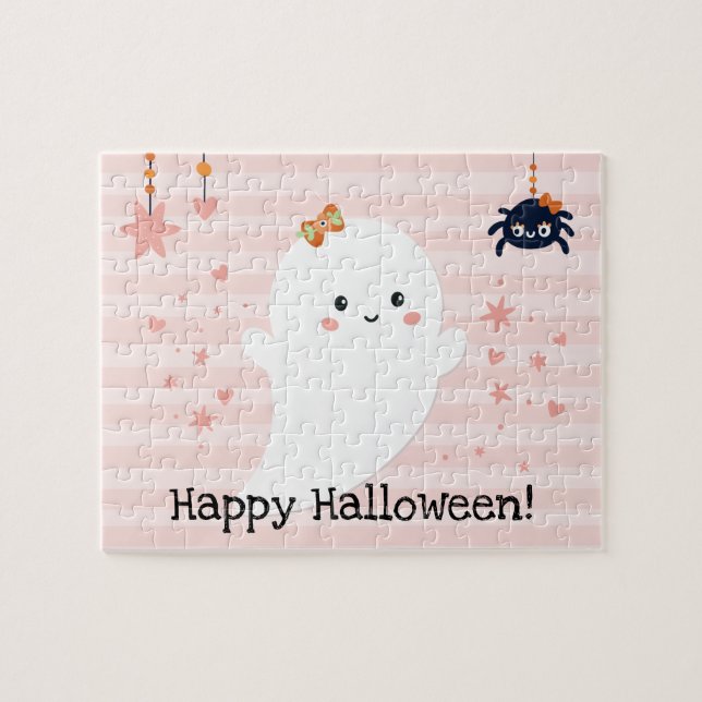 Puzzle Cute fantasma Girly Happy Halloween (Horizontal)