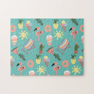 Puzzle Cute Flamingo Tropical de Verano de la Playa