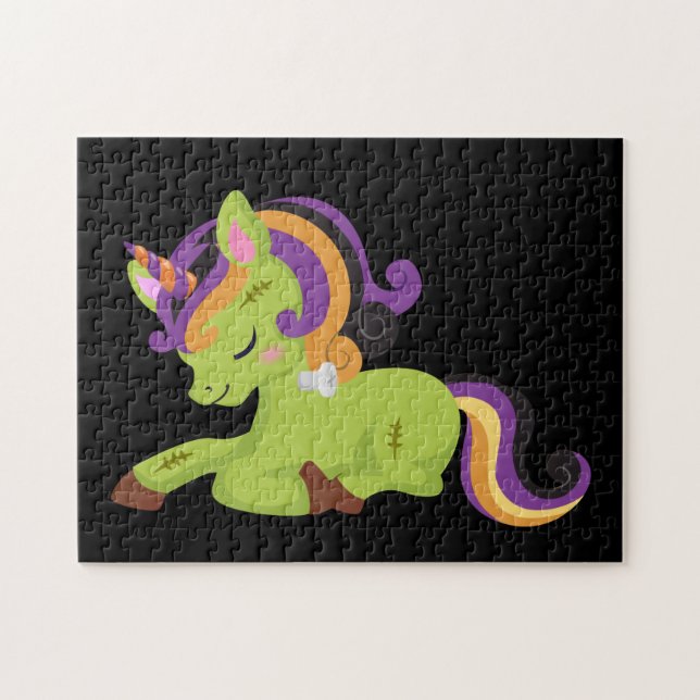 Puzzle Cute Frankenstein Unicorn Halloween (Horizontal)