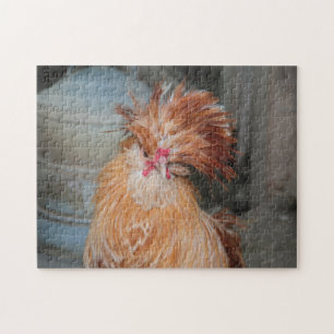 Puzzle Cute Funny Chicken Rooster Feather Head