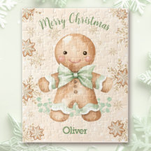 Cute Gingerbread Man Boy Nombre Navidades