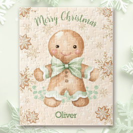 Puzzle Cute Gingerbread Man Boy Nombre Navidades