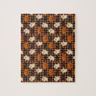 Puzzle Cute, gingham halloween fanáticos fantasmas de cal