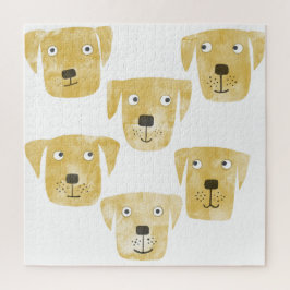 Puzzle Cute Golden Labrador Recuperador Dog Watercolor