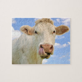 Puzzle Cute Graciosa Granja Charolais Nariz Licor Vaca