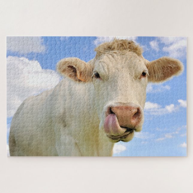 Puzzle Cute Graciosa Granja Charolais Nariz Licor Vaca (Horizontal)