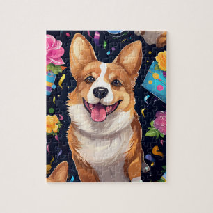 Puzzle Cute Happy Birday Corgi Dog