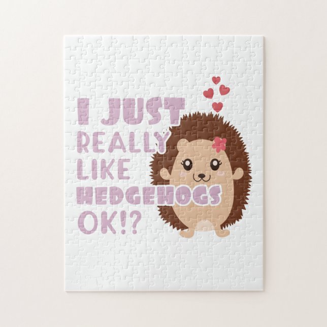 Puzzle Cute Hedgehog Me Gusta Realmente Los Hedgehogs. (Vertical)