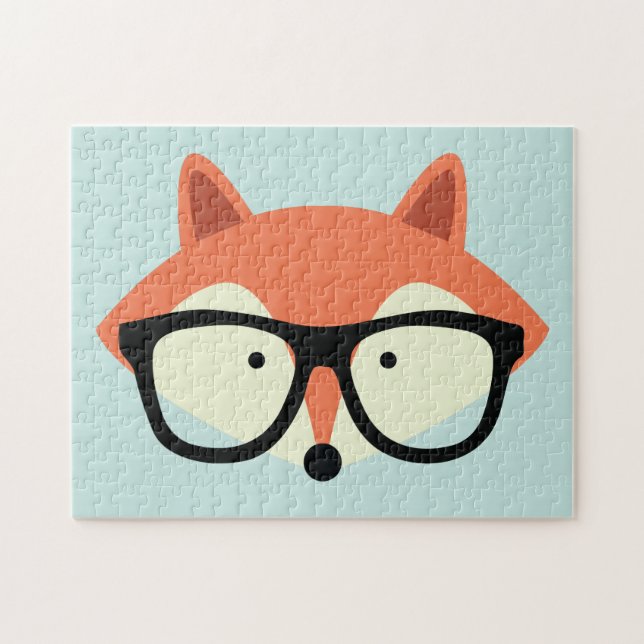 Puzzle Cute Hipster Red Fox (Horizontal)