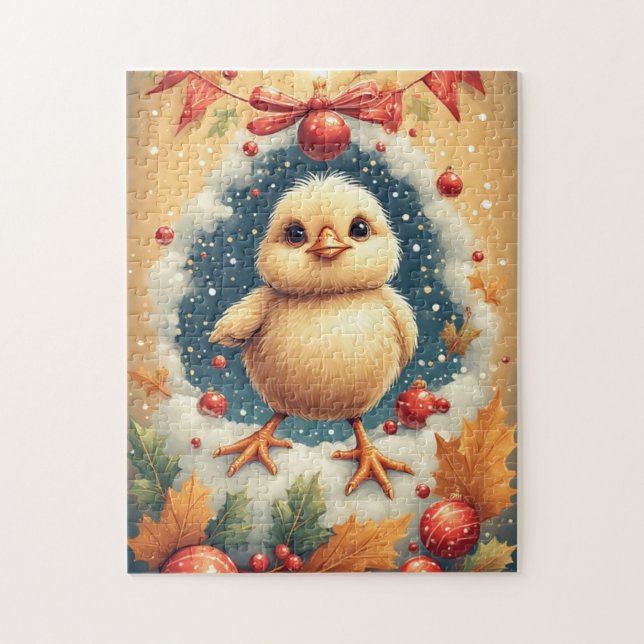 Puzzle Cute Holiday Chick  (Vertical)