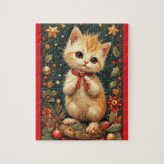Puzzle Cute Holiday Kitten