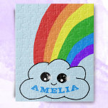 Puzzle Cute Kawaii Cloud Rainbow dibujando niños<br><div class="desc">Cute Kawaii Cloud Rainbow Dibujando el rompecabezas de los niños. Agrega tu nombre o borra.</div>