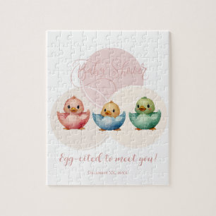 Puzzle Cute Kawaii Egg Birds Pastel de Baby Shower de col