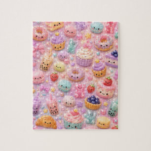 Puzzle Cute Kawaii Rainbow Glitter Bubble Tea Squishies 