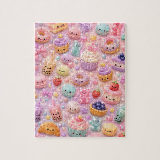 Puzzle Cute Kawaii Rainbow Glitter Bubble Tea Squishies