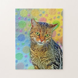 Puzzle Cute kitten - abstracto - pintura colorida