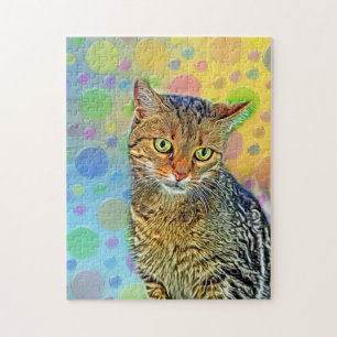 Puzzle Cute kitten - abstracto - pintura colorida