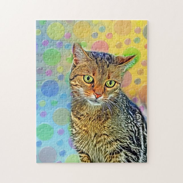 Puzzle Cute kitten - abstracto - pintura colorida (Vertical)