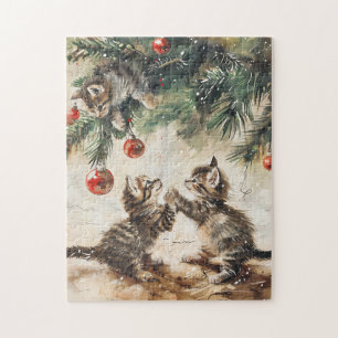 Puzzle Cute Kittens Christmas Tree