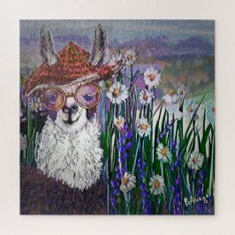 Puzzle .Cute Llama Art Con Gafas. Y el arte