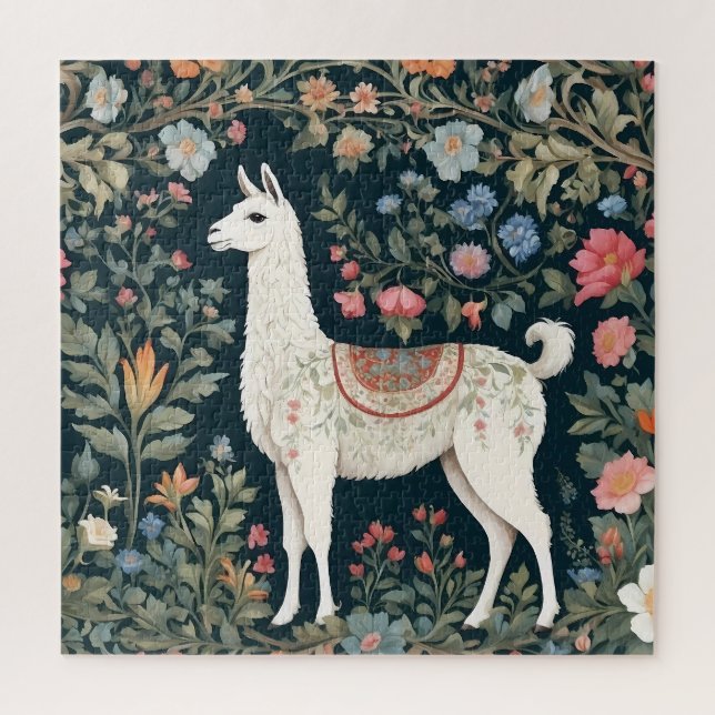 Puzzle Cute Llama Elegante Floral (Vertical)