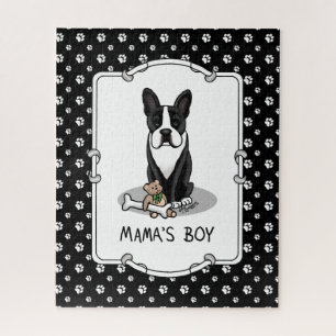 Puzzle Cute Mama's Boy Boston Terrier (negro)