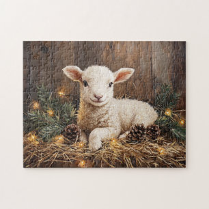 Puzzle Cute Navidades Lamb Rústica Pintura