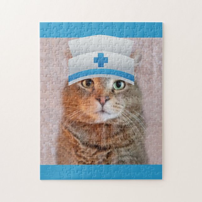 Puzzle Cute Nurse Cat (Vertical)