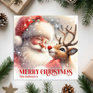 Puzzle Cute Papá Noel Rudolph Personalizado Fiesta Niños