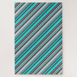 Puzzle Cute patrones aztecas grises y aqua