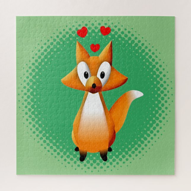 Puzzle Cute Personalizado Fox Animal (Vertical)