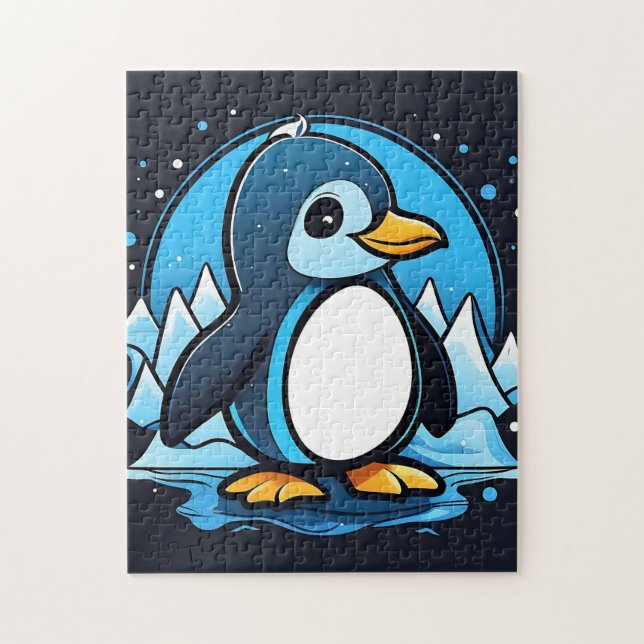 Puzzle Cute Personalizado Penguin Cold (Vertical)