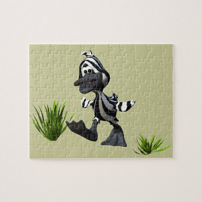 Puzzle Cute Personalizado Zebra Duck (Horizontal)