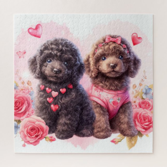 Puzzle Cute Poodle Puppies (Vertical)