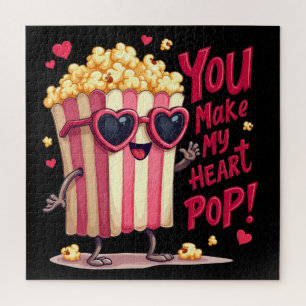 Puzzle Cute Popcorn Valentine Me Haces El Corazón Pop!