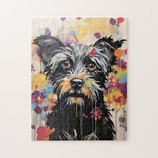 Puzzle Cute Puppy Funny Dog Mixed Media Animal Pet (Vertical)
