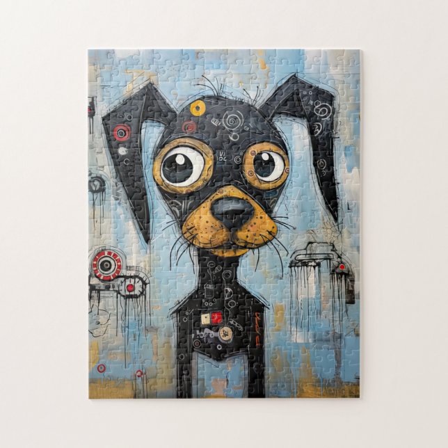Puzzle Cute Puppy Funny Dog Mixed Media Animal Pet (Vertical)