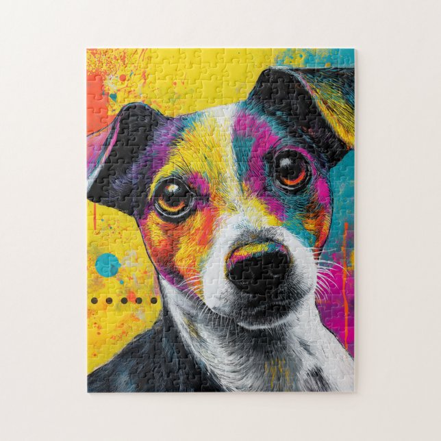 Puzzle Cute Puppy Funny Dog Mixed Media Animal Pet (Vertical)