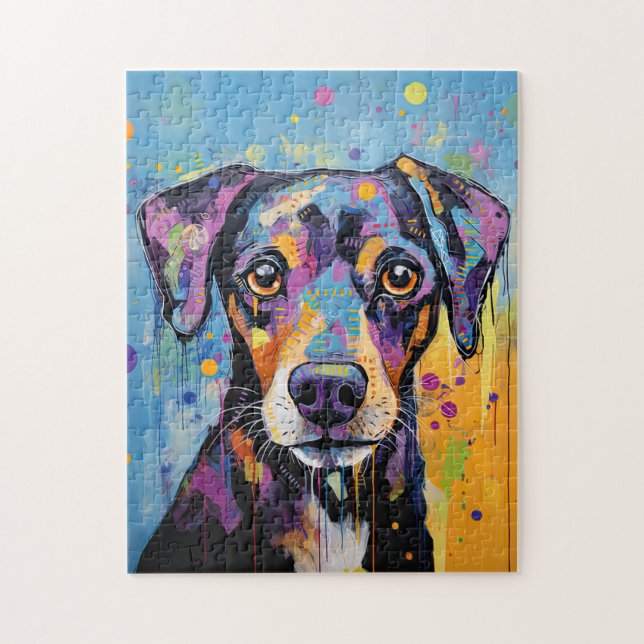 Puzzle Cute Puppy Funny Dog Mixed Media Animal Pet (Vertical)