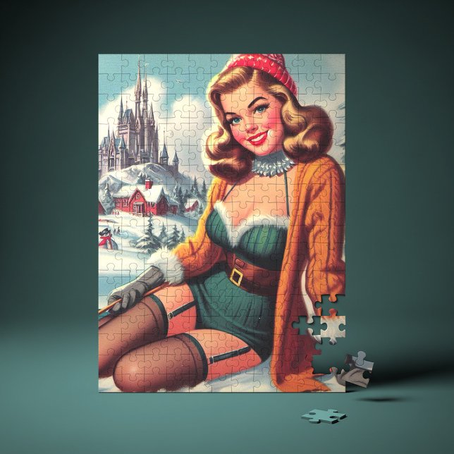 Puzzle Cute Retro Invierno Pin-up (Subido por el creador)