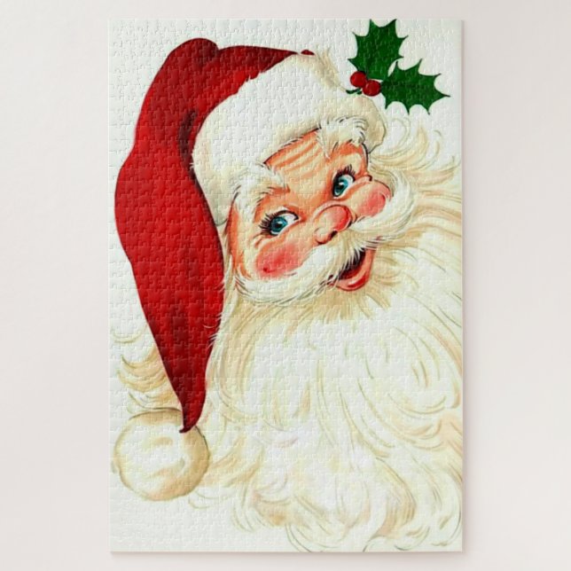 Puzzle Cute riendo santa vintage (Vertical)