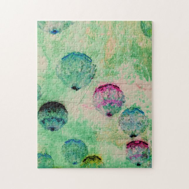 Puzzle Cute, rustic, digital art round brush strokes (Vertical)