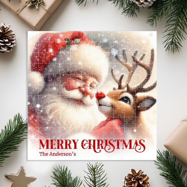 Puzzle Cute Santa Claus Rudolph Personalized Holiday Kids (Cute Santa Claus Rudolph Personalized Holiday Kids Jigsaw Puzzle

)
