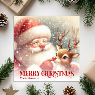 Puzzle Cute Santa Claus Rudolph Regalo Personalizado para