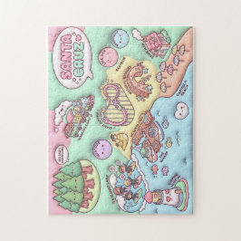 Puzzle Cute Santa Cruz California Neighborhood Map UCSC