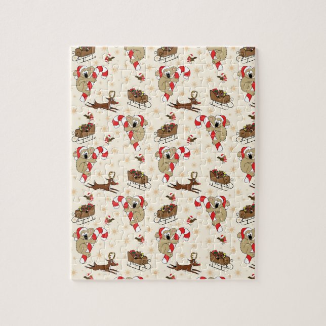 Puzzle Cute Santa Sloth Felices Fiestas (Vertical)