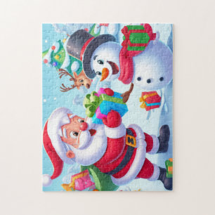 Puzzle Cute Santa y Snowman