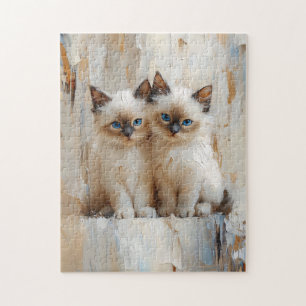 Puzzle Cute Siamese Kittens Pintando