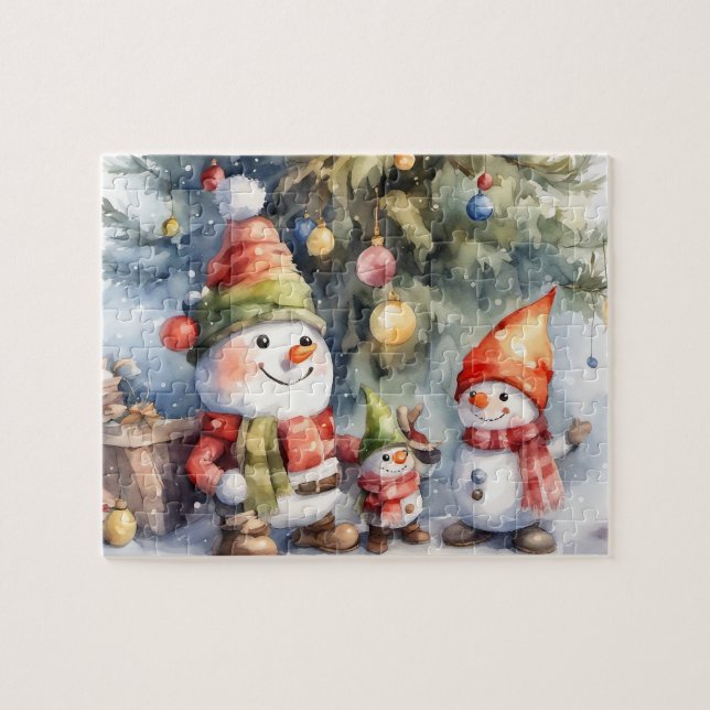 Puzzle Cute Snowmen Winter Wonderland (Horizontal)