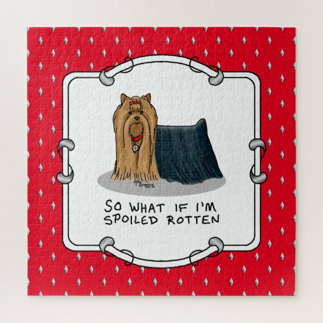 Puzzle Cute Spoiled Rotten Yorkshire Terrier (Yorkie) (Vertical)